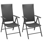 vidaXL Set mobilier de grădină, 3 piese, negru vidaXL Set mobilier de grădină, 3 piese, negru