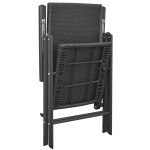 vidaXL Set mobilier de grădină, 9 piese, negru