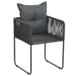 vidaXL Set mobilier de grădină, 5 piese, negru, ratan PVC