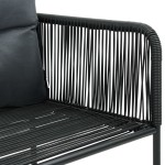 vidaXL Set mobilier de grădină, 5 piese, negru, ratan PVC
