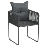 vidaXL Set mobilier de grădină, 5 piese, negru, ratan PVC
