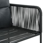 vidaXL Set mobilier de grădină, 7 piese, negru, ratan PVC