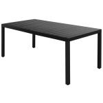 vidaXL Set mobilier masă de grădină, 7 piese, negru, ratan PVC vidaXL Set mobilier masă de grădină, 7 piese, negru, ratan PVC