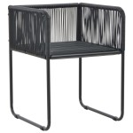 vidaXL Set mobilier masă de grădină, 3 piese, negru și maro, ratan PVC vidaXL Set mobilier masă de grădină, 3 piese, negru și maro, ratan PVC