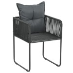 vidaXL Set mobilier masă de grădină, 5 piese, negru și maro, ratan PVC vidaXL Set mobilier masă de grădină, 5 piese, negru și maro, ratan PVC