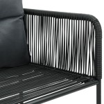 vidaXL Set mobilier masă de grădină, 5 piese, negru și maro, ratan PVC vidaXL Set mobilier masă de grădină, 5 piese, negru și maro, ratan PVC