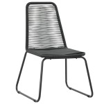 vidaXL Set mobilier de grădină, 3 piese, negru, ratan PVC vidaXL Set mobilier de grădină, 3 piese, negru, ratan PVC