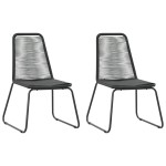 vidaXL Set mobilier de grădină, 3 piese, negru și maro, ratan PVC