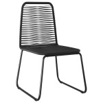 vidaXL Set mobilier de masă pentru grădină, 3 piese, negru, ratan PVC