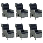 vidaXL Set mobilier exterior cu perne, 7 piese, gri deschis, poliratan vidaXL Set mobilier exterior cu perne, 7 piese, gri deschis, poliratan