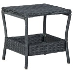 vidaXL Set mobilier grădină cu perne, 3 piese, gri închis, poliratan