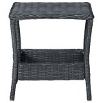 vidaXL Set mobilier grădină cu perne, 3 piese, gri închis, poliratan