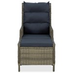 vidaXL Set mobilier de grădină, cu perne, 3 piese, maro, poliratan