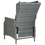vidaXL Set mobilier exterior cu perne, 9 piese, gri deschis, poliratan