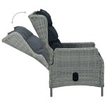 vidaXL Set mobilier exterior cu perne, 9 piese, gri deschis, poliratan
