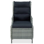 vidaXL Set mobilier exterior cu perne, 9 piese, gri deschis, poliratan