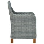 vidaXL Set mobilier exterior cu perne, 9 piese, gri deschis, poliratan