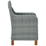 vidaXL Set mobilier exterior cu perne, 9 piese, gri deschis, poliratan