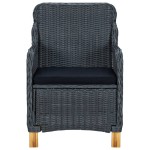 vidaXL Set mobilier grădină cu perne, 3 piese, gri închis, poliratan