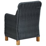 vidaXL Set mobilier grădină cu perne, 3 piese, gri închis, poliratan
