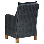 vidaXL Set mobilier grădină cu perne, 3 piese, gri închis, poliratan