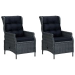 vidaXL Set mobilier exterior cu perne, 9 piese, gri închis, poliratan