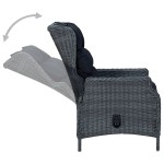 vidaXL Set mobilier exterior cu perne, 9 piese, gri închis, poliratan