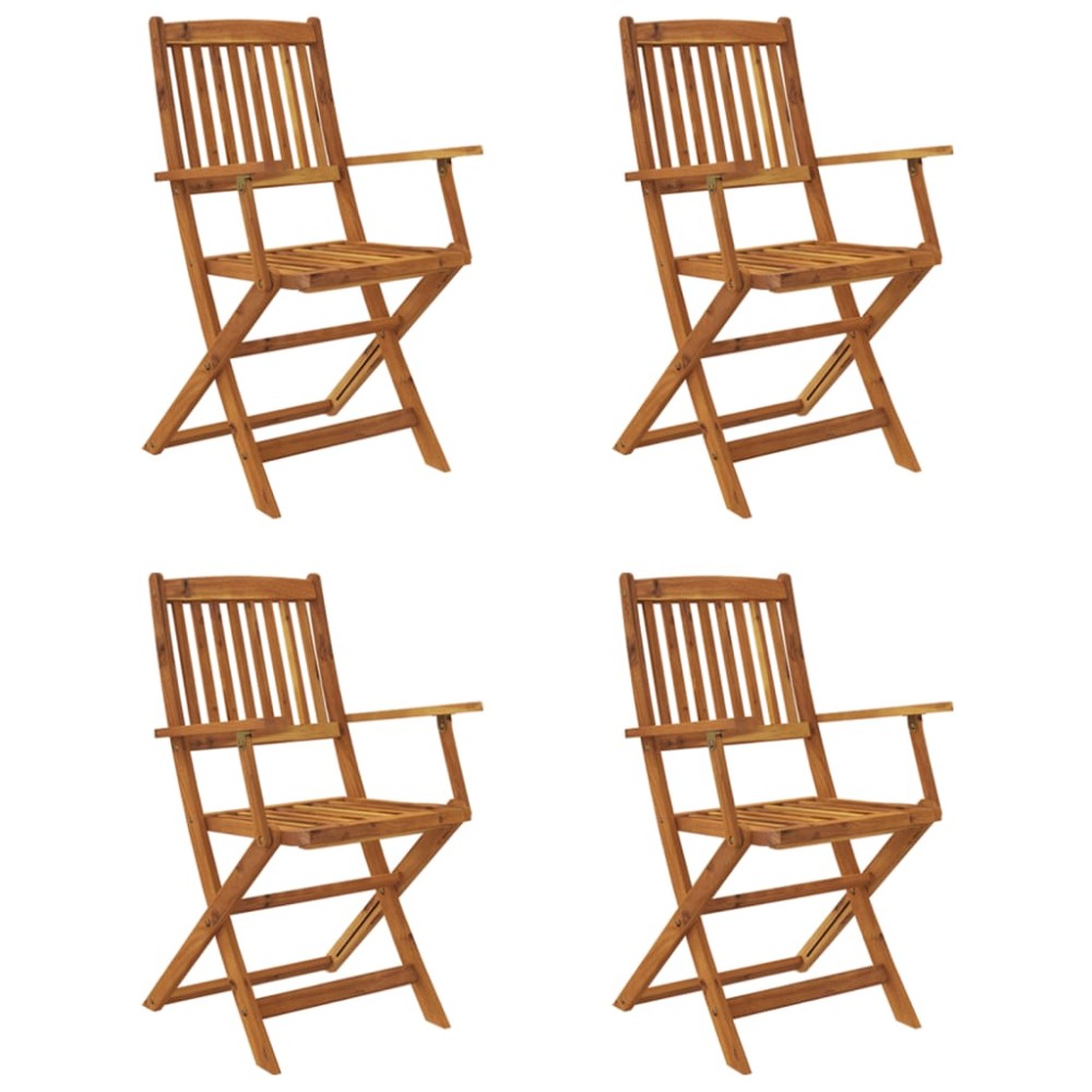 vidaXL Set mobilier de grădină pliabil, 5 piese, lemn masiv acacia