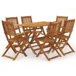 vidaXL Set mobilier de grădină pliabil, 7 piese, lemn masiv acacia vidaXL Set mobilier de grădină pliabil, 7 piese, lemn masiv acacia