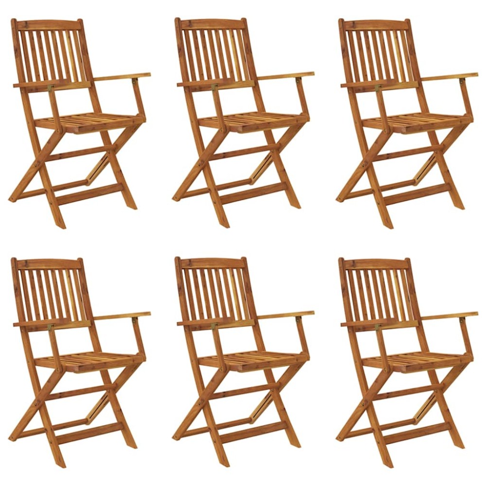vidaXL Set mobilier de grădină pliabil, 7 piese, lemn masiv acacia
