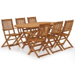 vidaXL Set mobilier de grădină pliabil, 7 piese, lemn masiv acacia vidaXL Set mobilier de grădină pliabil, 7 piese, lemn masiv acacia