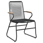 vidaXL Set mobilier de grădină, 5 piese, negru, ratan PVC