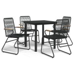 vidaXL Set mobilier de grădină, 5 piese, negru, ratan PVC