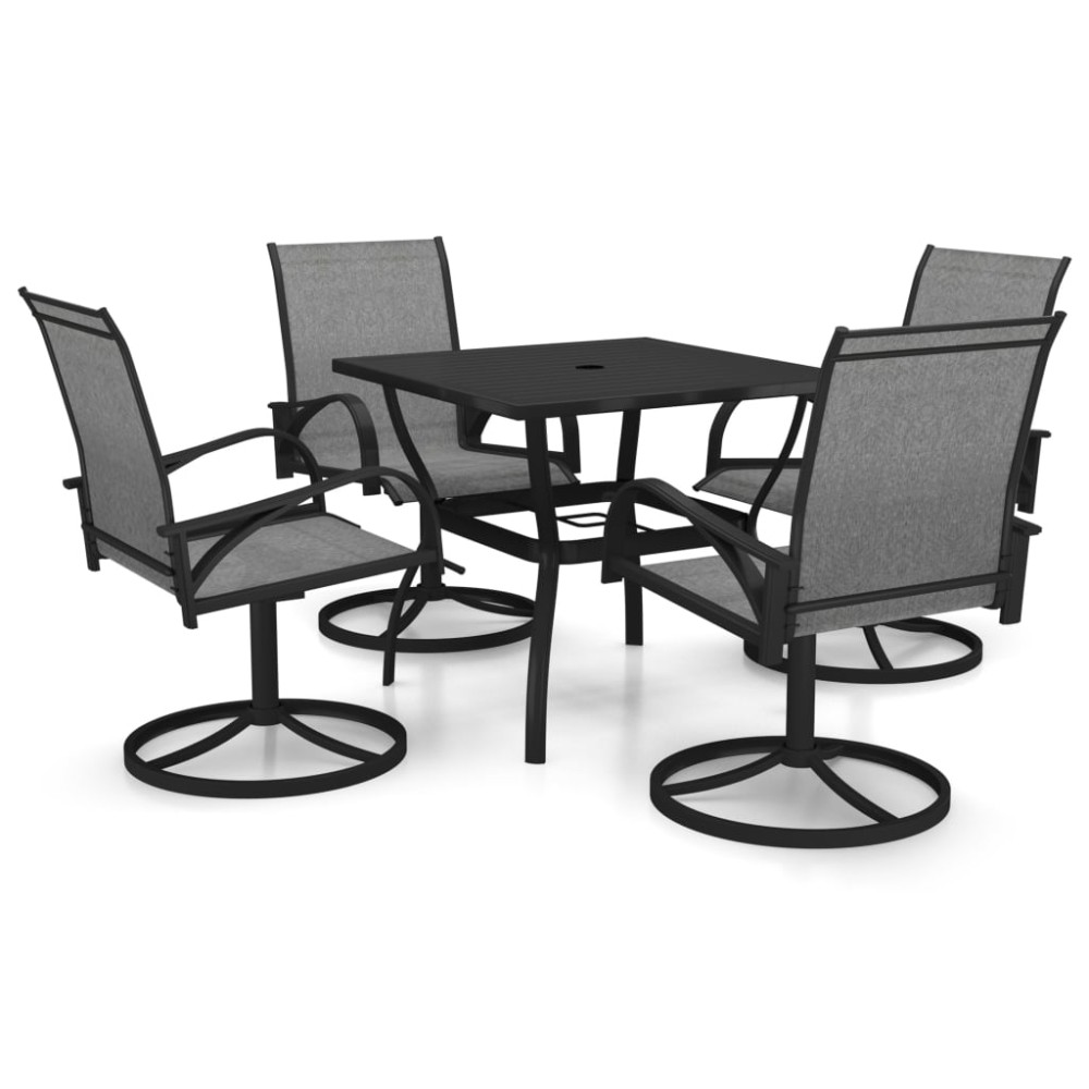 vidaXL Set mobilier de grădină, 5 piese, textilenă și oțel
