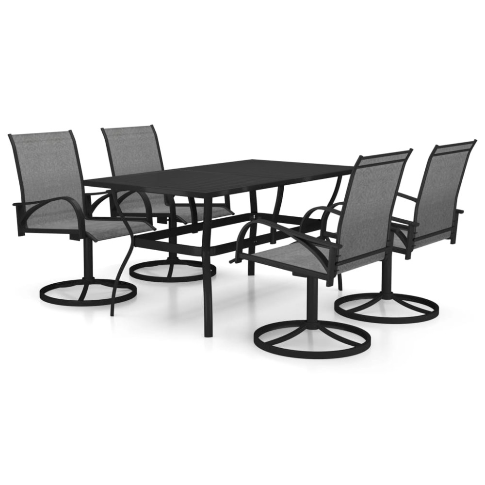 vidaXL Set mobilier de grădină, 5 piese, textilenă și oțel