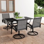 vidaXL Set mobilier de grădină, 5 piese, textilenă și oțel vidaXL Set mobilier de grădină, 5 piese, textilenă și oțel