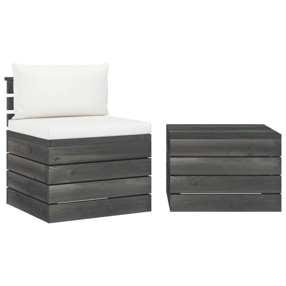 vidaXL Set mobilier grădină din paleți, 2 piese, cu perne, lemn de pin