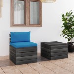 vidaXL Set mobilier grădină din paleți, 2 piese, cu perne, lemn de pin vidaXL Set mobilier grădină din paleți, 2 piese, cu perne, lemn de pin