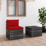 vidaXL Set mobilier grădină din paleți, 2 piese, cu perne, lemn de pin vidaXL Set mobilier grădină din paleți, 2 piese, cu perne, lemn de pin