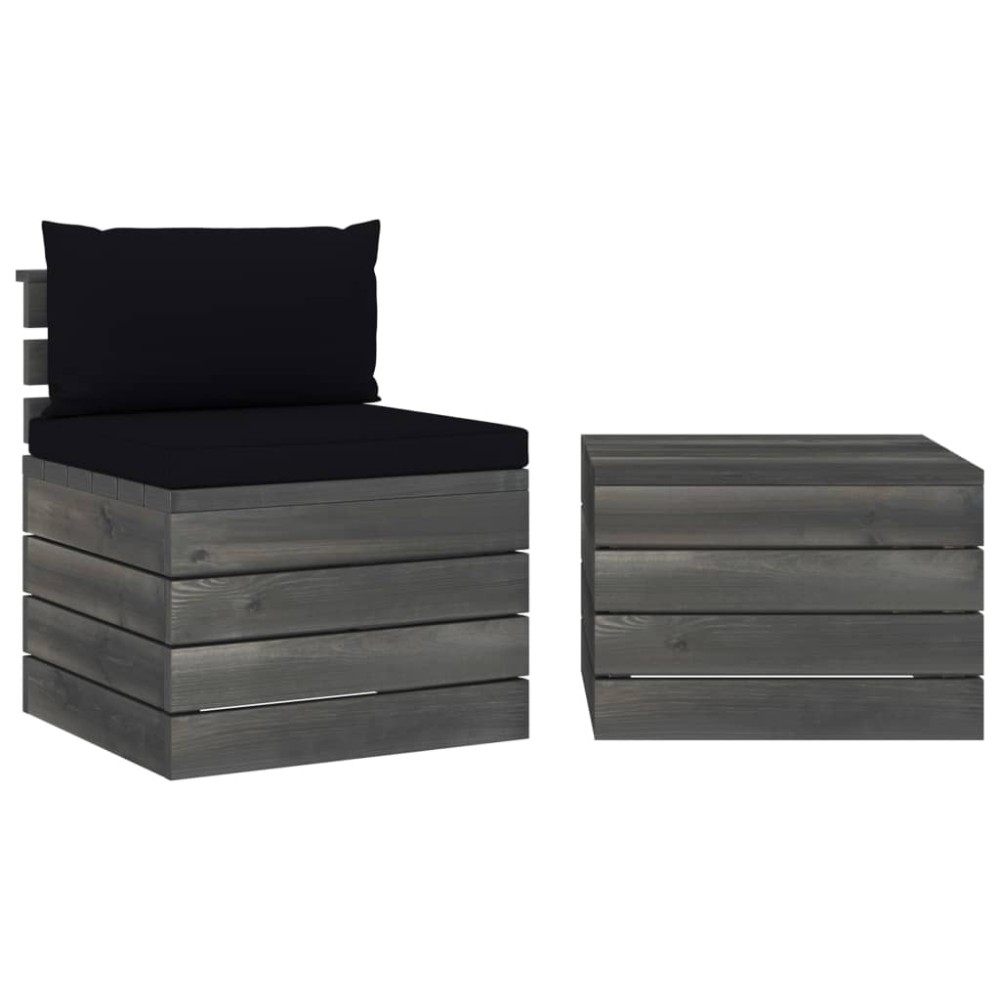 vidaXL Set mobilier grădină din paleți, 2 piese, cu perne, lemn de pin