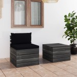 vidaXL Set mobilier grădină din paleți, 2 piese, cu perne, lemn de pin vidaXL Set mobilier grădină din paleți, 2 piese, cu perne, lemn de pin