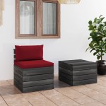 vidaXL Set mobilier grădină din paleți, 2 piese, cu perne, lemn de pin vidaXL Set mobilier grădină din paleți, 2 piese, cu perne, lemn de pin