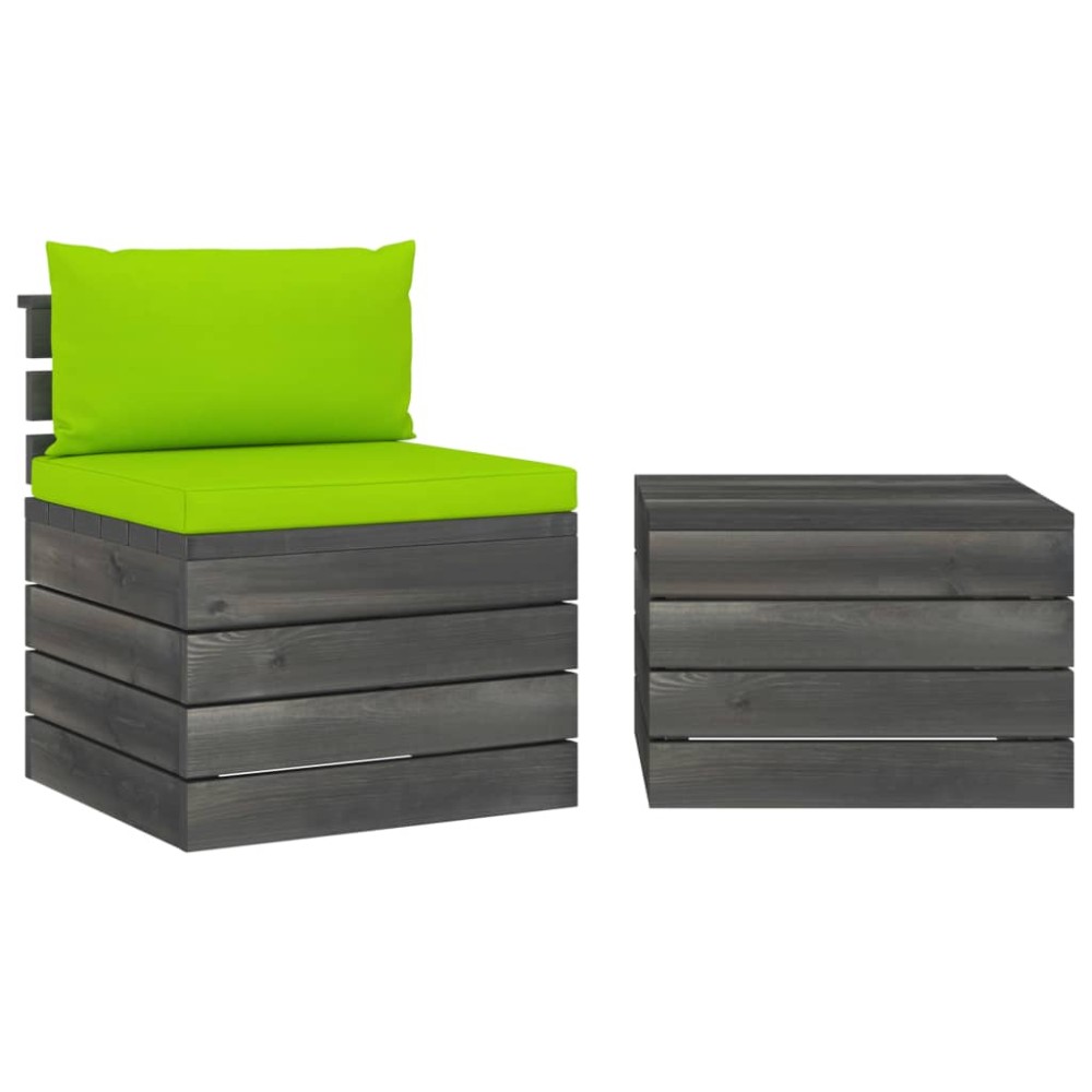 vidaXL Set mobilier grădină din paleți, 2 piese, cu perne, lemn de pin