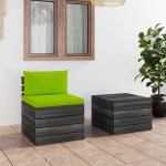 vidaXL Set mobilier grădină din paleți, 2 piese, cu perne, lemn de pin vidaXL Set mobilier grădină din paleți, 2 piese, cu perne, lemn de pin