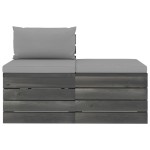 vidaXL Set mobilier grădină din paleți, 2 piese, cu perne, lemn de pin