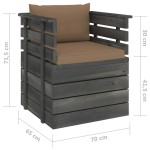 vidaXL Fotoliu de grădină cu perne, lemn de pin