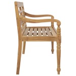vidaXL Bancă Batavia cu pernă crem, 120 cm, lemn masiv tec vidaXL Bancă Batavia cu pernă crem, 120 cm, lemn masiv tec