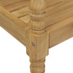 vidaXL Bancă Batavia cu pernă crem, 120 cm, lemn masiv tec vidaXL Bancă Batavia cu pernă crem, 120 cm, lemn masiv tec