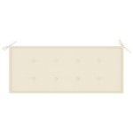 vidaXL Bancă Batavia cu pernă crem, 120 cm, lemn masiv tec vidaXL Bancă Batavia cu pernă crem, 120 cm, lemn masiv tec