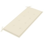 vidaXL Bancă Batavia cu pernă crem, 120 cm, lemn masiv tec vidaXL Bancă Batavia cu pernă crem, 120 cm, lemn masiv tec